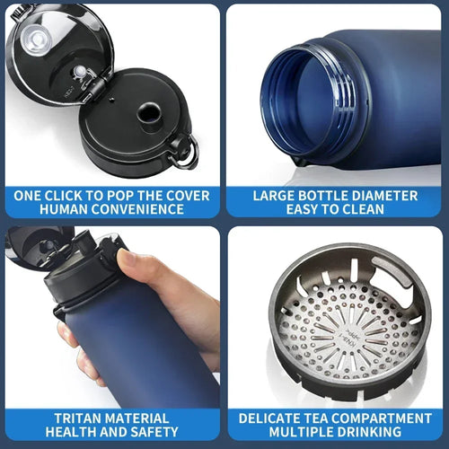 500ml Leakproof Sports Water Bottle Blue