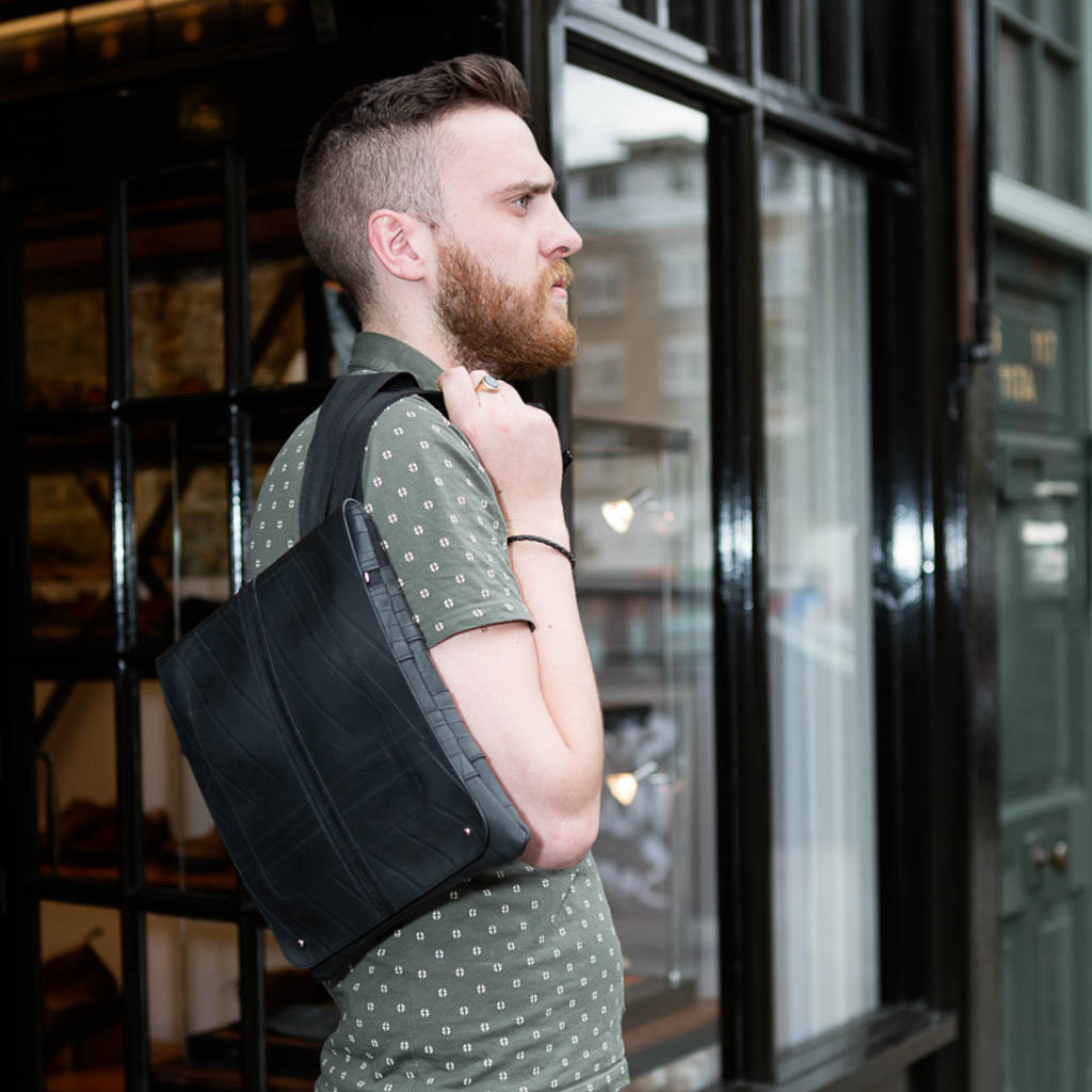 Spencer Recycled Rubber Vegan Crossbody Bag (3 Sizes Available)